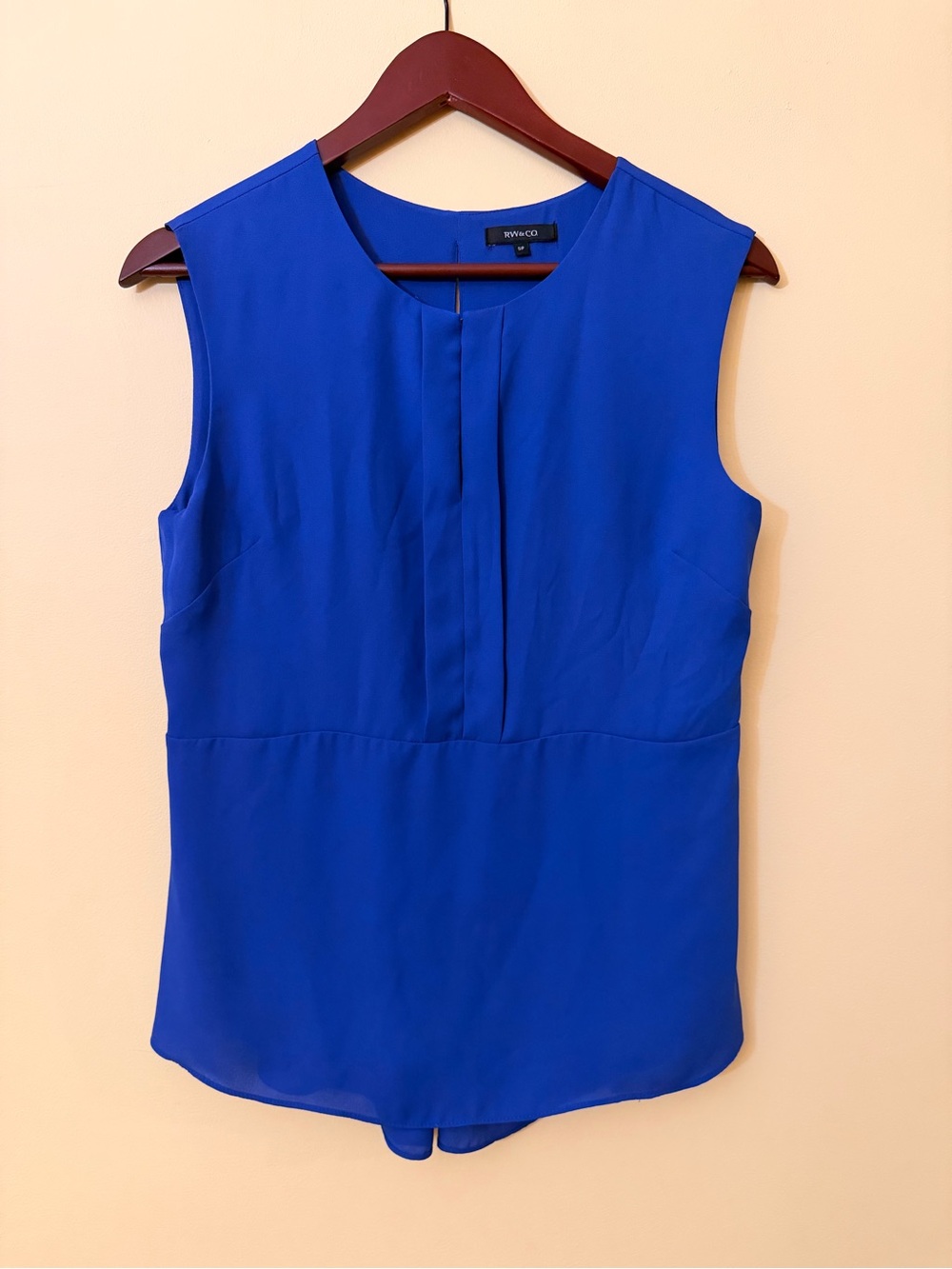 RW&CO. Sleeveless Pleat-Front Camisole in Cobalt Blue